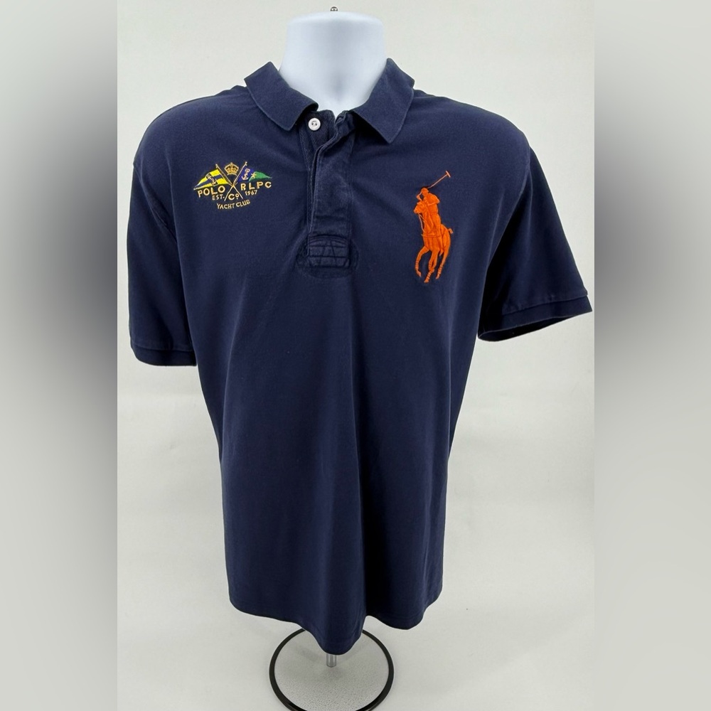 Polo Ralph Lauren RLPC Yacht #3 Blue Custom Fit Short Sleeve Shirt Men’s Size XL